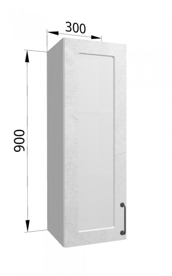 Лофт ВПС 300 шкаф верхний со стеклом высокий (Штукатурка белая/корпус Серый) в Черепаново - cherepanovo.mebel54.com | фото