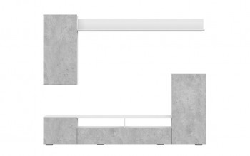Мебель для гостиной МГС 4 (Белый/Цемент светлый) в Черепаново - cherepanovo.mebel54.com | фото