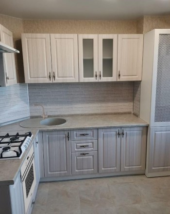 Модульная кухня Империя 1,8 м (Белый Эмалит/Серый) в Черепаново - cherepanovo.mebel54.com | фото