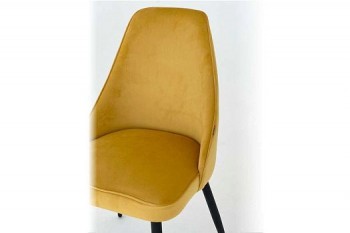 Набор стульев Милан 2 шт (желтый велюр/белый) в Черепаново - cherepanovo.mebel54.com | фото