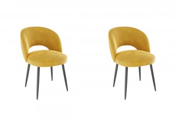 Набор стульев Моли 2 шт (жёлтый велюр/черный) в Черепаново - cherepanovo.mebel54.com | фото