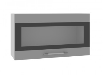 Олива ВПГСФ 800 Шкаф верхний горизонтальный со стеклом с фотопечатью высокий (Снег глянец/корпус Серый) в Черепаново - cherepanovo.mebel54.com | фото