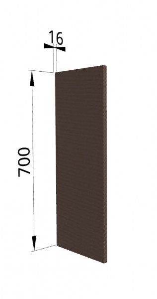 Панель торцевая П Квадро (для шкафа верхнего) Шоколад кожа в Черепаново - cherepanovo.mebel54.com | фото