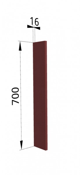 Панель торцевая ПТ 400 Квадро (для шкафа торцевого верхнего) Красная кожа в Черепаново - cherepanovo.mebel54.com | фото
