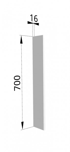 Панель торцевая ПТ 400 Ройс (для шкафа торцевого верхнего) Белый софт в Черепаново - cherepanovo.mebel54.com | фото