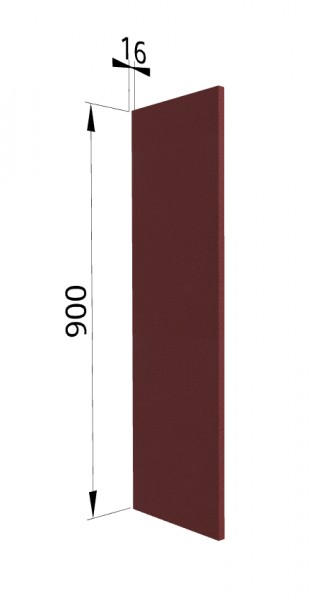 Панель торцевая ВП Квадро (для шкафа верхнего высокого) Красная кожа в Черепаново - cherepanovo.mebel54.com | фото