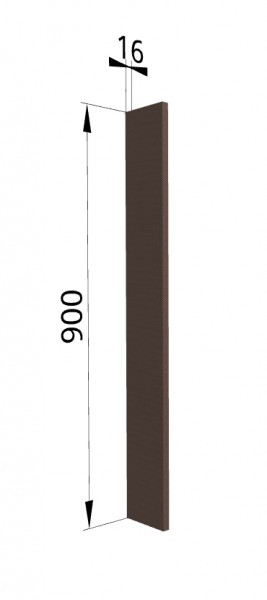 Панель торцевая ВПТ 400 Квадро (для шкафа торцевого верхнего) Шоколад кожа в Черепаново - cherepanovo.mebel54.com | фото