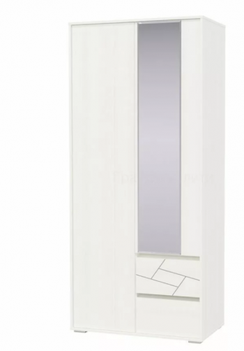 Шкаф 2-х дверный с ящиками Аделина 1000 Рамух белый в Черепаново - cherepanovo.mebel54.com | фото