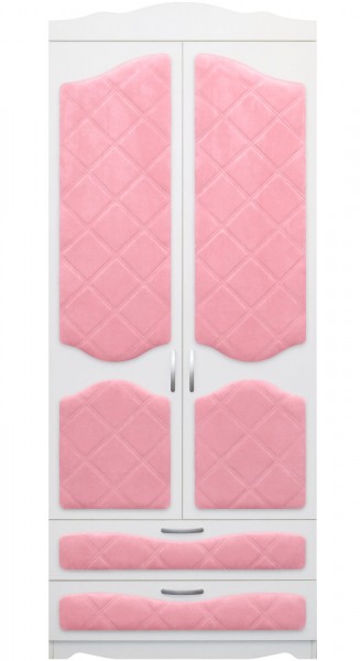 Шкаф 2-х створчатый с ящиками серии Иллюзия 36 Светло-розовый в Черепаново - cherepanovo.mebel54.com | фото