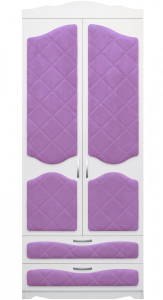 Шкаф 2-х створчатый с ящиками серии Иллюзия 67 Светло-фиолетовый в Черепаново - cherepanovo.mebel54.com | фото