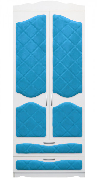 Шкаф 2-х створчатый с ящиками серии Иллюзия 84 Ярко-голубой в Черепаново - cherepanovo.mebel54.com | фото