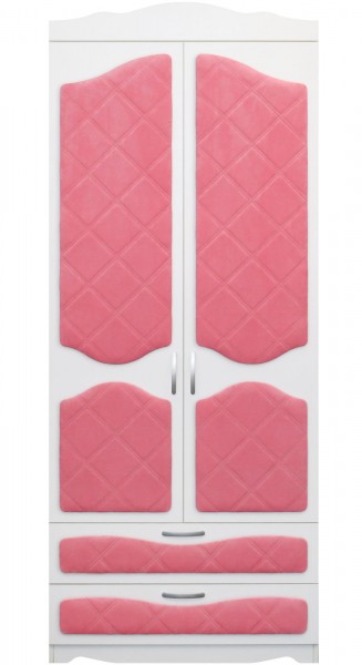 Шкаф 2-х створчатый с ящиками серии Иллюзия 89 Розовый в Черепаново - cherepanovo.mebel54.com | фото