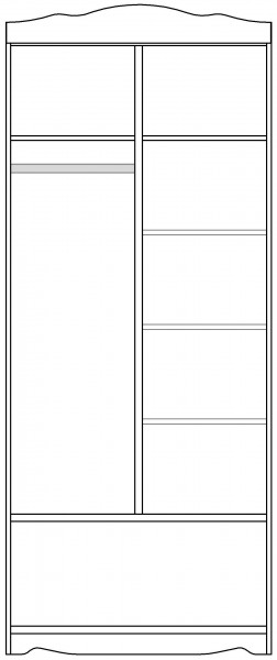 Шкаф 2-х створчатый серии Иллюзия 99 Серый в Черепаново - cherepanovo.mebel54.com | фото