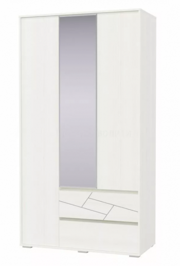 Шкаф 3-х дверный с ящиками Аделина 1200 Рамух белый в Черепаново - cherepanovo.mebel54.com | фото