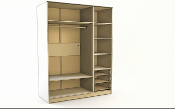 Шкаф 3-х створчатый с ящиками Флёр (Белый/корпус Выбеленное дерево) в Черепаново - cherepanovo.mebel54.com | фото