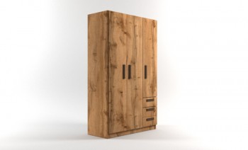 Шкаф 3-х створчатый с ящиками Шервуд (Дуб Вотан) в Черепаново - cherepanovo.mebel54.com | фото