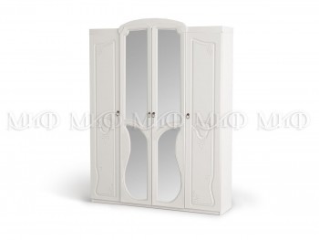 Шкаф 4-створчатый Мария (Белый глянец) в Черепаново - cherepanovo.mebel54.com | фото