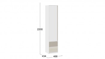 Шкаф для белья комбинированный «Сканди» Дуб Гарден/Белый/Глиняный серый в Черепаново - cherepanovo.mebel54.com | фото