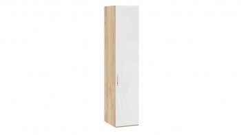Шкаф для белья с 1 глухой дверью «Эмбер» Яблоня Беллуно/Белый глянец в Черепаново - cherepanovo.mebel54.com | фото