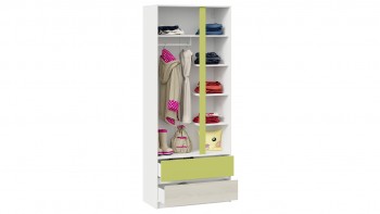 Шкаф для одежды комбинированный «Сканди» Дуб Гарден/Белый/Зеленый в Черепаново - cherepanovo.mebel54.com | фото