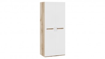 Шкаф для одежды с 2-мя дверями «Фьюжн» Дуб Делано/Белый глянец в Черепаново - cherepanovo.mebel54.com | фото