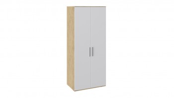 Шкаф для одежды с 2-мя глухими дверями «Квадро» (Бунратти/Белый глянец) в Черепаново - cherepanovo.mebel54.com | фото