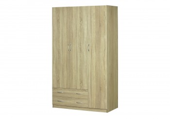 Шкаф для платья и белья 3-х дверный без зеркала Дуб Сонома в Черепаново - cherepanovo.mebel54.com | фото