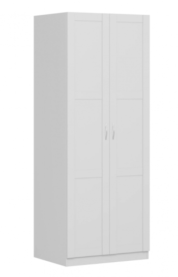 Шкаф двухдверный Пегас сборный белый в Черепаново - cherepanovo.mebel54.com | фото