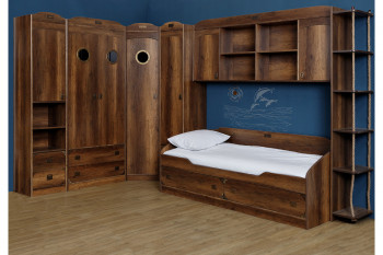 Шкаф комбинированный для одежды «Навигатор» (Дуб Каньон) в Черепаново - cherepanovo.mebel54.com | фото