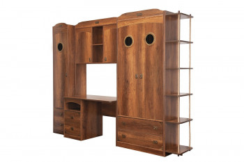 Шкаф комбинированный для одежды «Навигатор» (Дуб Каньон) в Черепаново - cherepanovo.mebel54.com | фото