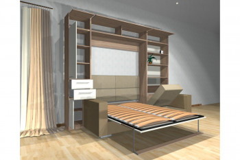 Шкаф-кровать с диваном Каролина в Черепаново - cherepanovo.mebel54.com | фото