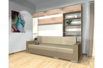 Шкаф-кровать с диваном Каролина в Черепаново - cherepanovo.mebel54.com | фото