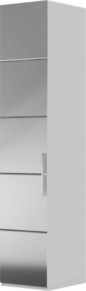 Шкаф ШР-1 зеркало, левый, Вива (Белый/Белый глянец/Платина) в Черепаново - cherepanovo.mebel54.com | фото