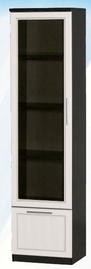 Шкаф средний с ящиком и стеклодверью ДЛЯ ГОСТИНОЙ ШСЯС-450 Венге/Дуб выбеленный в Черепаново - cherepanovo.mebel54.com | фото