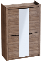 Шкаф трехдверный Соренто Дуб стирлинг/Кофе структурный матовый в Черепаново - cherepanovo.mebel54.com | фото