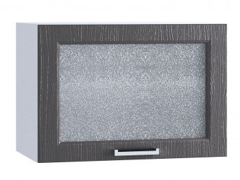 Шкаф верхний горизонтальный со стеклом 609, ШВГС 609 (Клен серый/корпус белый) в Черепаново - cherepanovo.mebel54.com | фото