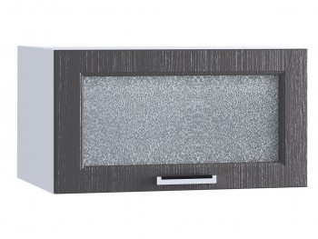 Шкаф верхний горизонтальный со стеклом 610, ШВГС 610 (Клен серый/корпус белый) в Черепаново - cherepanovo.mebel54.com | фото