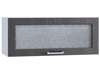Шкаф верхний горизонтальный со стеклом 800, ШВГС 800 (Клен серый/корпус белый) в Черепаново - cherepanovo.mebel54.com | фото