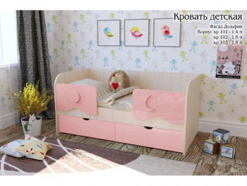 Соня Кровать детская 2 ящика 1.6 Розовый глянец в Черепаново - cherepanovo.mebel54.com | фото
