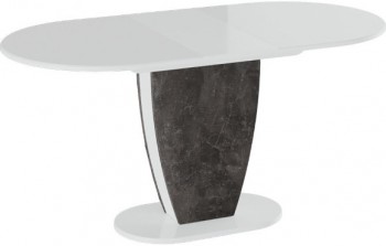 Стол обеденный «Монреаль» Тип 1 (Белый глянец/Моод темный) в Черепаново - cherepanovo.mebel54.com | фото